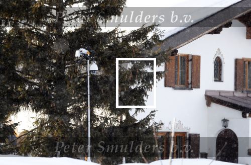 Lech 25 februari 2018
Het chalet met bewakingscamera\'s waar Koning Willem Alexander en Koningin Maxima met hun dochters logeren