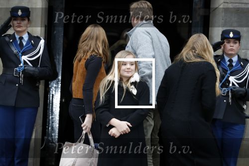 Amsterdam 3 februari 2018 
Prinses Beatrix viert haar 80e verjaardag in het paleis op de dam.  Koning Willem-Alexander en koningin Maxima arriveren met hun dochters, de prinsessen Amalia, Alexia en Ariane