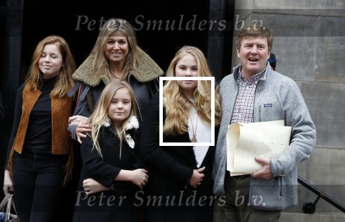 Amsterdam 3 februari 2018 
Prinses Beatrix viert haar 80e verjaardag in het paleis op de dam.  Koning Willem-Alexander en koningin Maxima arriveren met hun dochters, de prinsessen Amalia, Alexia en Ariane