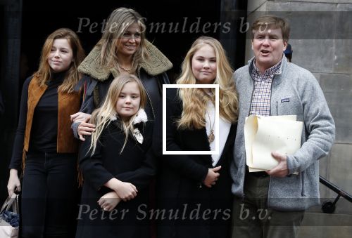 Amsterdam 3 februari 2018 
Prinses Beatrix viert haar 80e verjaardag in het paleis op de dam.  Koning Willem-Alexander en koningin Maxima arriveren met hun dochters, de prinsessen Amalia, Alexia en Ariane