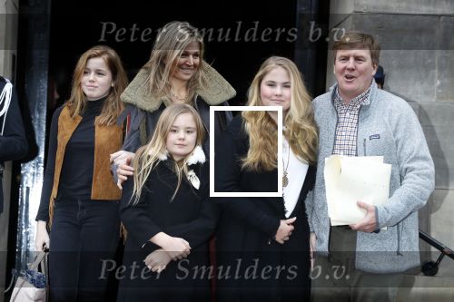 Amsterdam 3 februari 2018 
Prinses Beatrix viert haar 80e verjaardag in het paleis op de dam.  Koning Willem-Alexander en koningin Maxima arriveren met hun dochters, de prinsessen Amalia, Alexia en Ariane