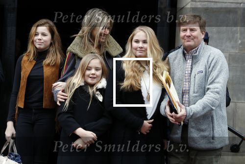 Amsterdam 3 februari 2018 
Prinses Beatrix viert haar 80e verjaardag in het paleis op de dam.  Koning Willem-Alexander en koningin Maxima arriveren met hun dochters, de prinsessen Amalia, Alexia en Ariane