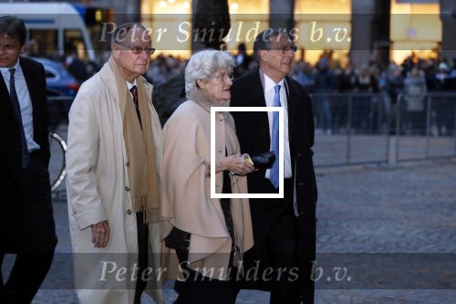 Amsterdam 3 februari 2018 
Prinses Beatrix viert haar 80e verjaardag in het paleis op de dam. Laurens Jan Brinkhorst en Jantien Heringa