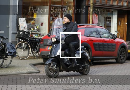 Amsterdam 9 februari 2018
Leco v Zadelhoff op zijn vespa scooter