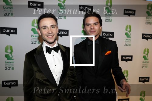 Amsterdam 5 maart 2018 
Buma prijzen in theater Amsterdam. Lucas de Wert en Steven Jansen ( Lucas & Steve