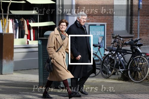 Amsterdam 9 maart 2018 
Joop Daalmeijer en zijn vrouw Maartje v Weegen hand in hand wandelend door Amsterdam