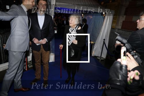 Amsterdam 9 maart 2018 
Boekenbal 2018 in de schouwburg van Amsterdam. Marian Berk met kleinzoon