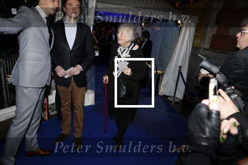 Amsterdam 9 maart 2018 
Boekenbal 2018 in de schouwburg van Amsterdam. Marian Berk met kleinzoon