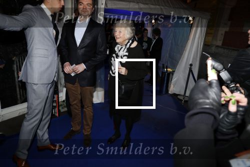 Amsterdam 9 maart 2018 
Boekenbal 2018 in de schouwburg van Amsterdam. Marian Berk met kleinzoon