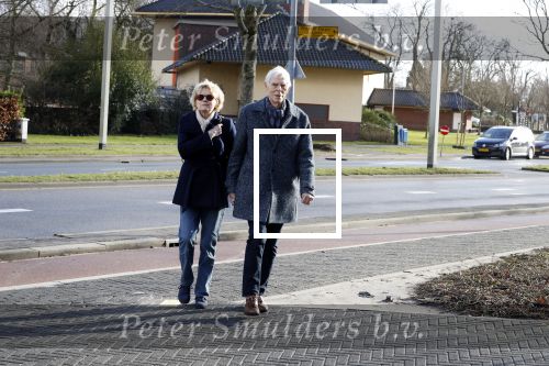 Hilversum 12 februari 2018
Martine Bijl en Berend Boudewijn wandelend hand in hand