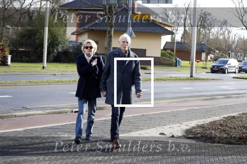 Hilversum 12 februari 2018
Martine Bijl en Berend Boudewijn wandelend hand in hand