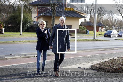 Hilversum 12 februari 2018
Martine Bijl en Berend Boudewijn wandelend hand in hand