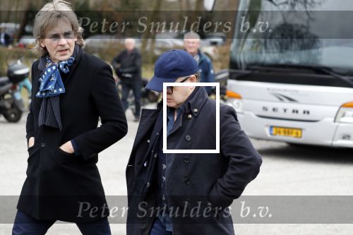 Leusden 6 maart 2018
Crematie Mies Bouwman in crematorium Leusden. Mathijs v Nieuwkerk met Marc Marie Huybregts