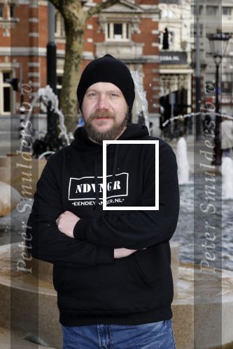Amsterdam 9 maart 2018
Michel de man die een probleem heeft met Patricia Paay. Hij draagt een trui van eendevanger
