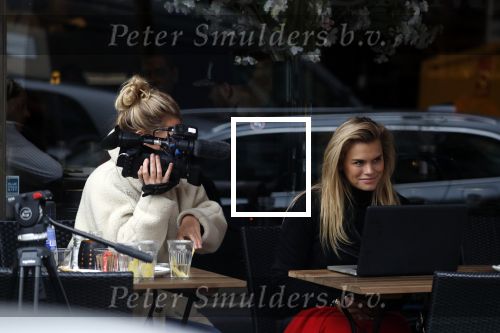 Amsterdam 19 februari 2018 
Nicolette v dam heeft opnames op het terras van haar restaurant  op de cornelis schuytstraat