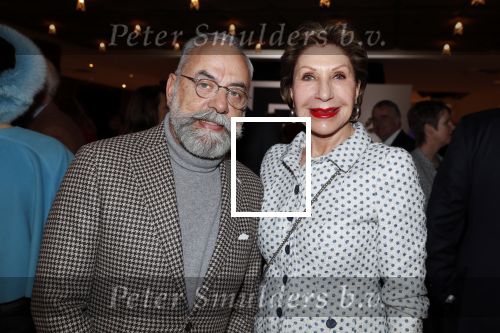 Amsterdam 3 maart 2018 
Modeshow Paul Schulten in hotel Okura. Advovaat Oscar hammerstein  met Tonny Tunissen