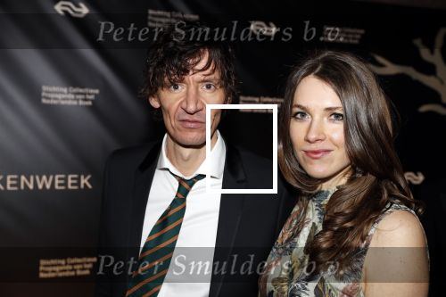 Amsterdam 9 maart 2018 
Boekenbal 2018 in de schouwburg van Amsterdam. Peter Buwalda  met partner