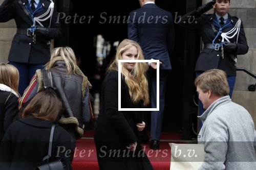 Amsterdam 3 februari 2018 
Prinses Beatrix viert haar 80e verjaardag in het paleis op de dam.  Koning Willem-Alexander en koningin Maxima arriveren met hun dochters, de prinsessen Amalia, Alexia en Ariane
