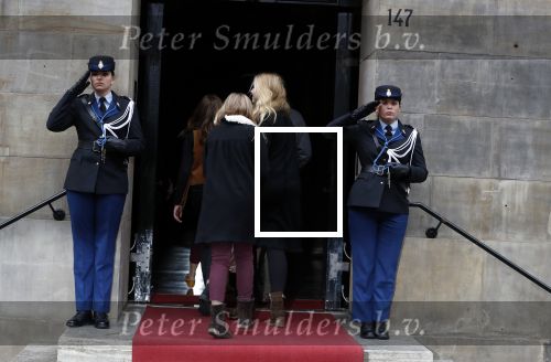 Amsterdam 3 februari 2018 
Prinses Beatrix viert haar 80e verjaardag in het paleis op de dam.  Koning Willem-Alexander en koningin Maxima arriveren met hun dochters, de prinsessen Amalia, Alexia en Ariane