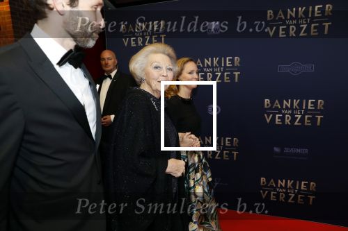 Amsterdam 5 maart 2018
Premiere bankier van het verzet in het de Lemar theater. Prinses Margarita en haar man Tjalling ten Cate ontvangen Prinses Beatrix