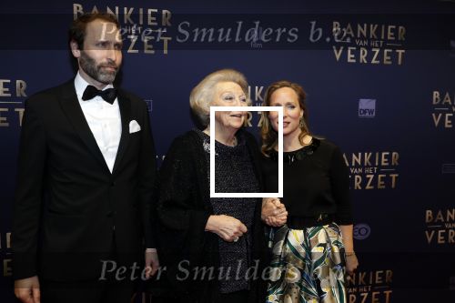 Amsterdam 5 maart 2018
Premiere bankier van het verzet in het de Lemar theater. Prinses Margarita en haar man Tjalling ten Cate ontvangen Prinses Beatrix
