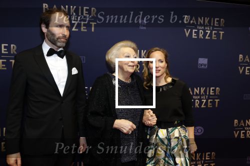 Amsterdam 5 maart 2018
Premiere bankier van het verzet in het de Lemar theater. Prinses Margarita en haar man Tjalling ten Cate ontvangen Prinses Beatrix