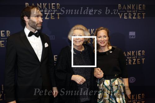 Amsterdam 5 maart 2018
Premiere bankier van het verzet in het de Lemar theater. Prinses Margarita en haar man Tjalling ten Cate ontvangen Prinses Beatrix
