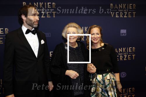 Amsterdam 5 maart 2018
Premiere bankier van het verzet in het de Lemar theater. Prinses Margarita en haar man Tjalling ten Cate ontvangen Prinses Beatrix