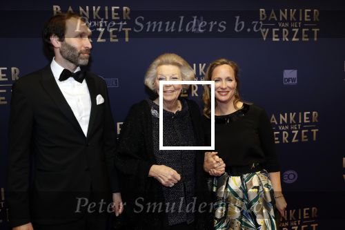 Amsterdam 5 maart 2018
Premiere bankier van het verzet in het de Lemar theater. Prinses Margarita en haar man Tjalling ten Cate ontvangen Prinses Beatrix