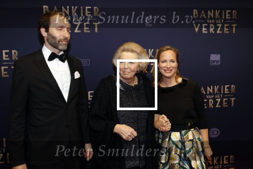 Amsterdam 5 maart 2018
Premiere bankier van het verzet in het de Lemar theater. Prinses Margarita en haar man Tjalling ten Cate ontvangen Prinses Beatrix