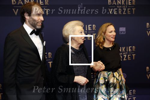 Amsterdam 5 maart 2018
Premiere bankier van het verzet in het de Lemar theater. Prinses Margarita en haar man Tjalling ten Cate ontvangen Prinses Beatrix
