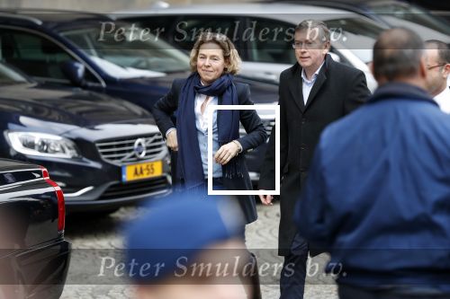 Amsterdam 3 februari 2018 
Prinses Beatrix viert haar 80e verjaardag in het paleis op de dam. vriendin