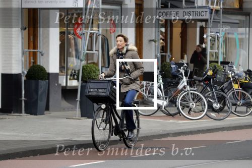Amsterdam 10 februari 2018 
Prinses Marilene op de fiets in Amsterdam zuid