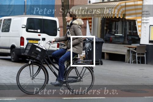 Amsterdam 10 februari 2018 
Prinses Marilene op de fiets in Amsterdam zuid