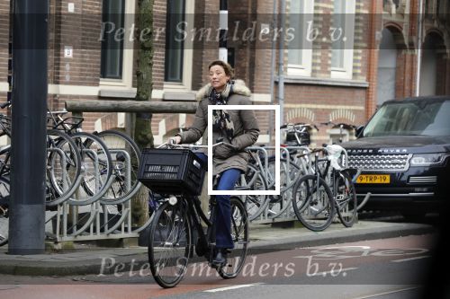 Amsterdam 10 februari 2018 
Prinses Marilene op de fiets in Amsterdam zuid
