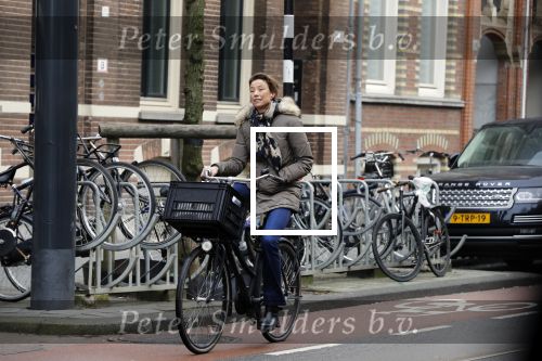 Amsterdam 10 februari 2018 
Prinses Marilene op de fiets in Amsterdam zuid