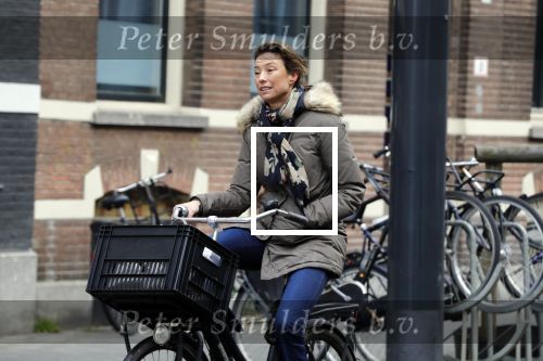 Amsterdam 10 februari 2018 
Prinses Marilene op de fiets in Amsterdam zuid