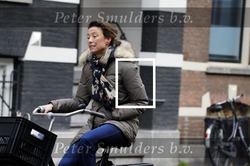 Amsterdam 10 februari 2018 
Prinses Marilene op de fiets in Amsterdam zuid