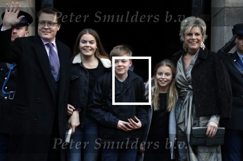 Amsterdam 3 februari 2018 
Prinses Beatrix viert haar 80e verjaardag in het paleis op de dam.
Prins Constantijn, Prinses Laurentien, Gravin Eloise, Graaf Claus Casimir en Gravin Leonore arriveren bij het Koninklijk Paleis op de Dam