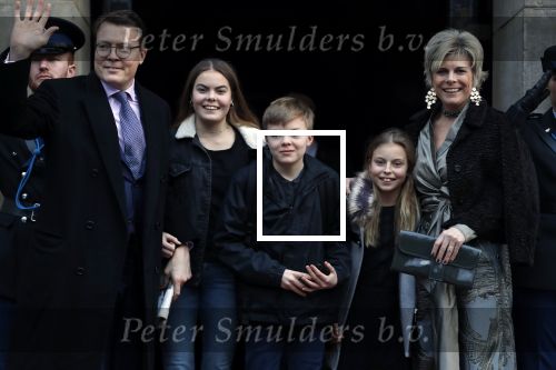 Amsterdam 3 februari 2018 
Prinses Beatrix viert haar 80e verjaardag in het paleis op de dam.
Prins Constantijn, Prinses Laurentien, Gravin Eloise, Graaf Claus Casimir en Gravin Leonore arriveren bij het Koninklijk Paleis op de Dam