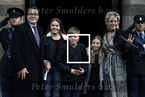 Amsterdam 3 februari 2018 
Prinses Beatrix viert haar 80e verjaardag in het paleis op de dam.
Prins Constantijn, Prinses Laurentien, Gravin Eloise, Graaf Claus Casimir en Gravin Leonore arriveren bij het Koninklijk Paleis op de Dam