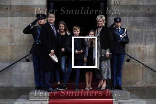 Amsterdam 3 februari 2018 
Prinses Beatrix viert haar 80e verjaardag in het paleis op de dam.
Prins Constantijn, Prinses Laurentien, Gravin Eloise, Graaf Claus Casimir en Gravin Leonore arriveren bij het Koninklijk Paleis op de Dam