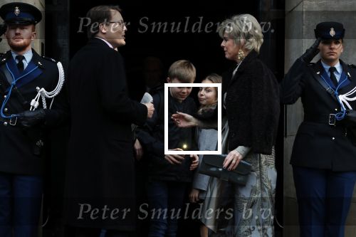 Amsterdam 3 februari 2018 
Prinses Beatrix viert haar 80e verjaardag in het paleis op de dam.
Prins Constantijn, Prinses Laurentien, Gravin Eloise, Graaf Claus Casimir en Gravin Leonore arriveren bij het Koninklijk Paleis op de Dam