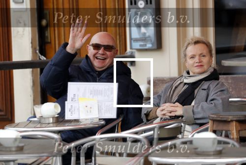 Amsterdam 11 maart 2018   
Renee Soutendijk met haar man Thed Lensen op terras.