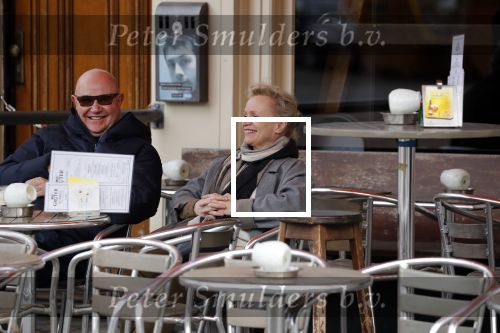 Amsterdam 11 maart 2018   
Renee Soutendijk met haar man Thed Lensen op terras.