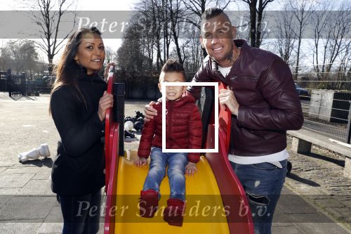 Den Haag 16 februari 2018 
Rolf Tangel met zijn nieuwe vriendin en zoontje