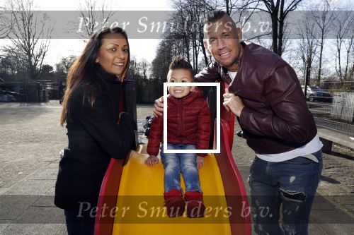 Den Haag 16 februari 2018 
Rolf Tangel met zijn nieuwe vriendin en zoontje