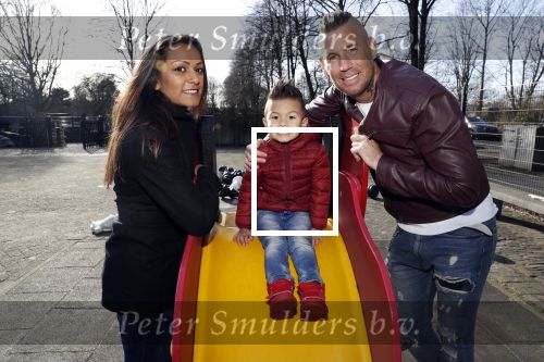 Den Haag 16 februari 2018 
Rolf Tangel met zijn nieuwe vriendin en zoontje