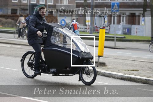 Amsterdam 10 februari 2018 
Ronald de Boer op zijn electrische bakfiets