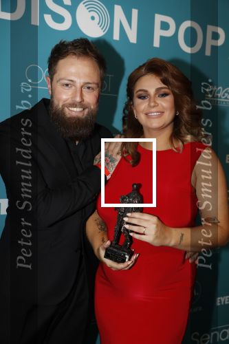 Amsterdam 12 februari 2018
Uitreiking Edison muziekprijzen in de westergasfabriek. Roxeanne Hazes met vriend Erk Zwennes